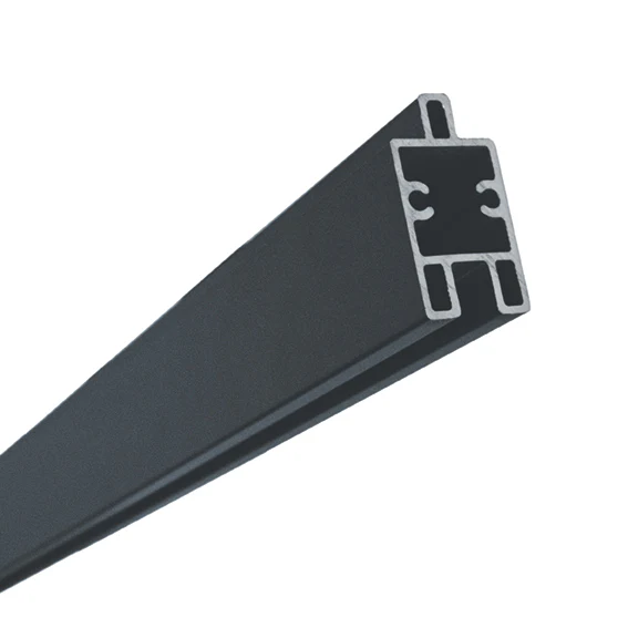 Aluminum strip bottom/decorative, 1820mm anthracite for WPC fence boards