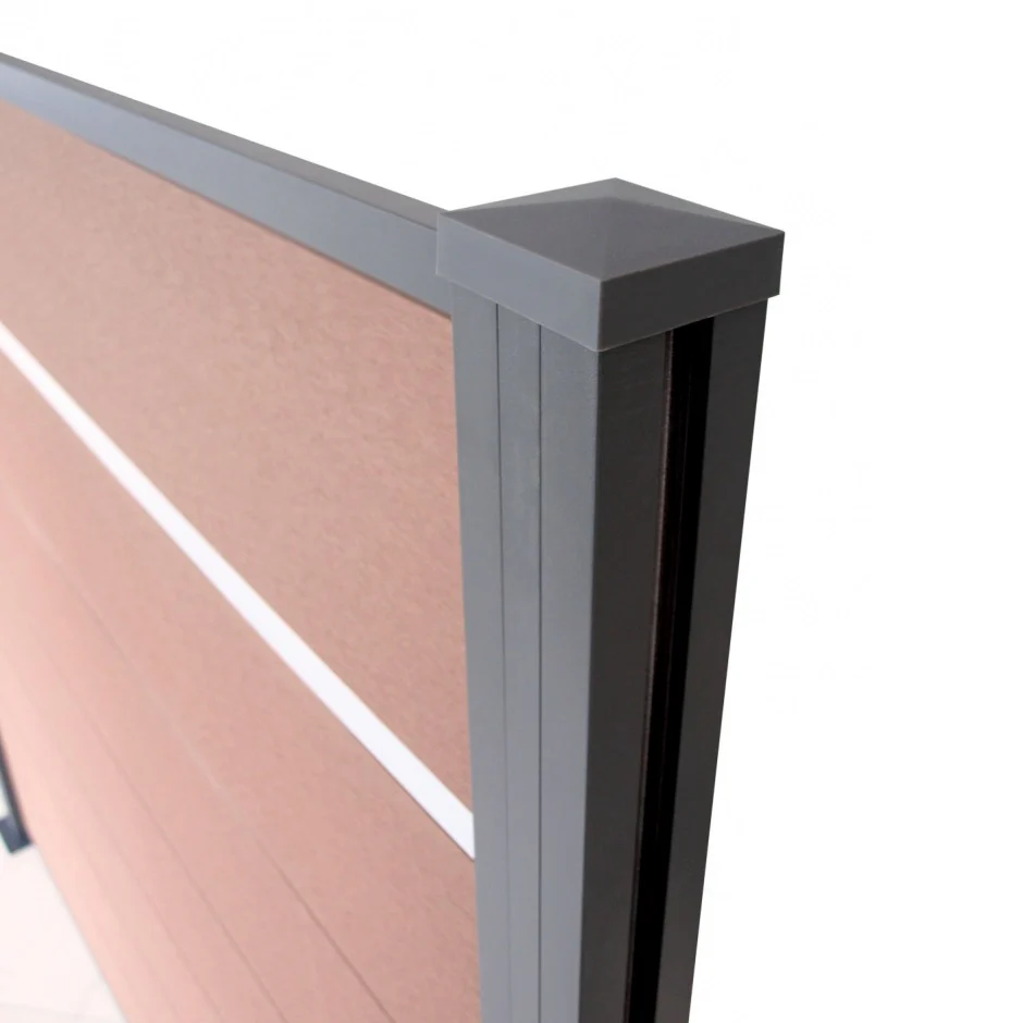 Aluminum top rail, 1820mm anthracite for WPC fence boards - Image 2